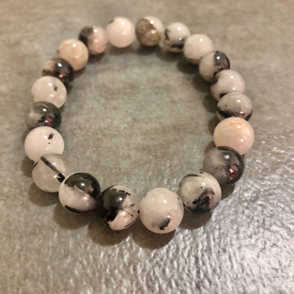 Bracelet Stone Black Rutilated Quartz Chakra - Picture 2 of 3